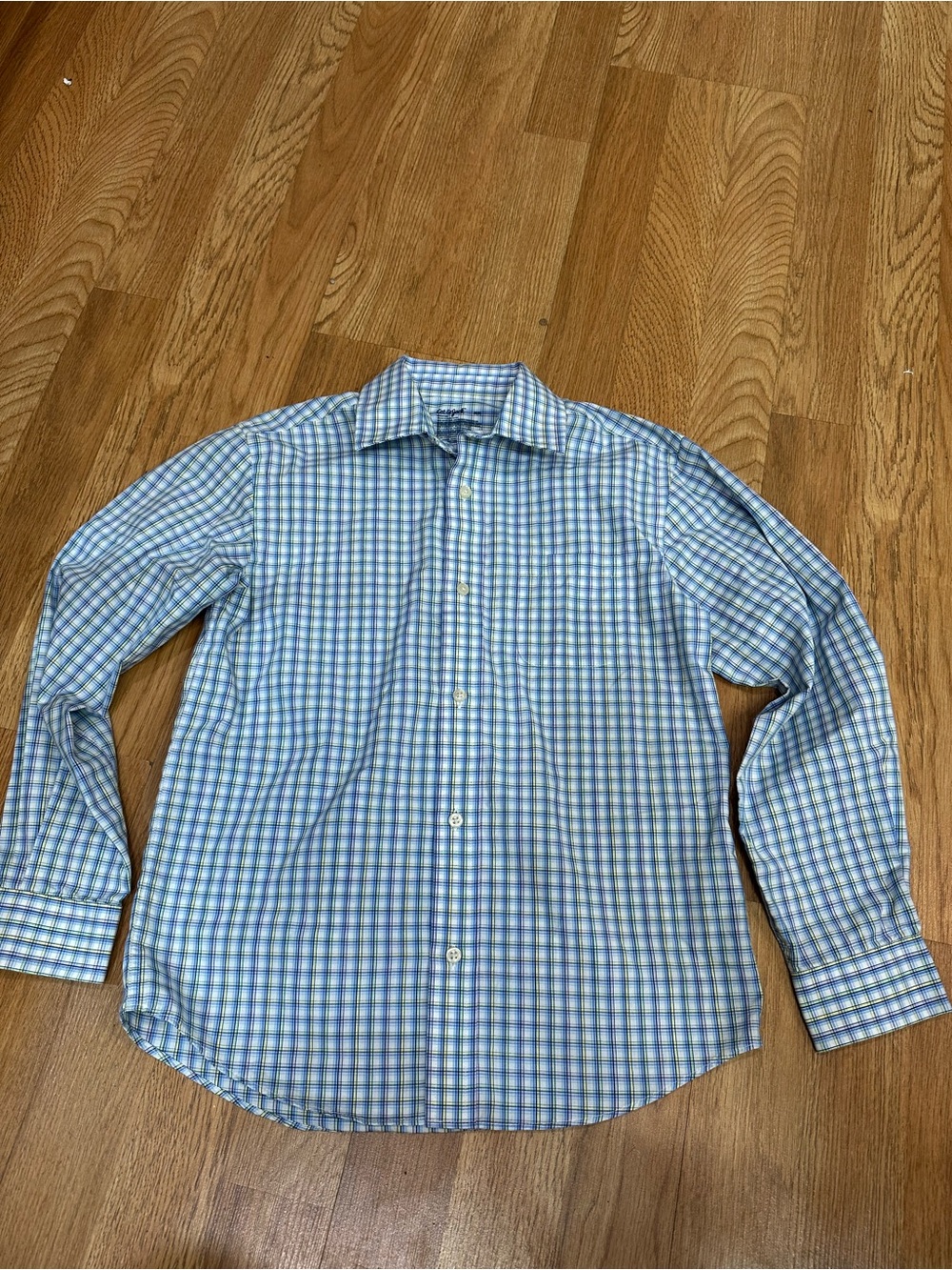 Cat & Jack Blue and White Checked Dress Shirt
